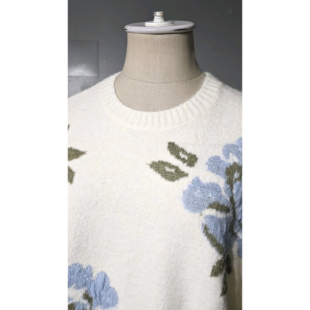 Ted Baker London Floral Jacquard Sweater Women's Medium In Soft Marshmallow - Picture 3 of 8